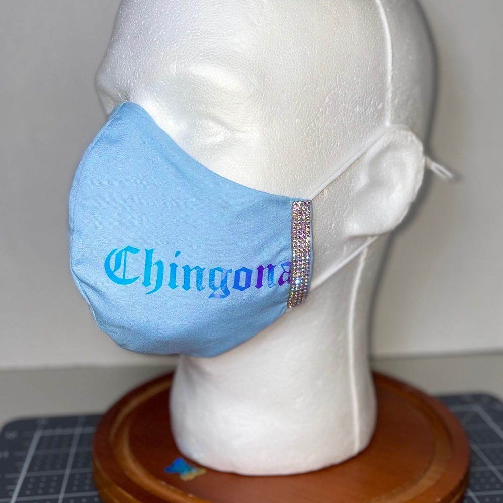 Chingona face mask holographic